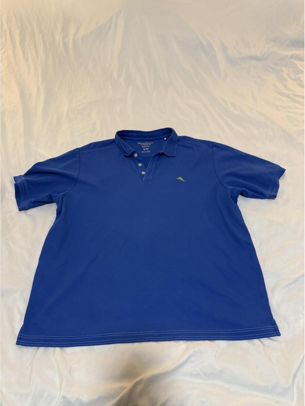 Tommy Bahama Shirt Mens Extra Large Blue Island Zone Polo Golf Cotton Blend 164